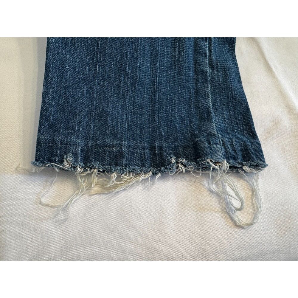 Harley Davidson distressed women's jeans size 10-12 raw edge hem - Picture 5 of 6